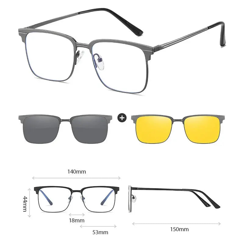 Women's Square Full Rim Titanium Prescription Glasses 414819 — view 11 | Rx Spectacle