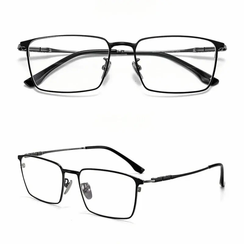 Men's Square Full Rim Titanium Prescription Glasses J86037 — view 4 | Rx Spectacle