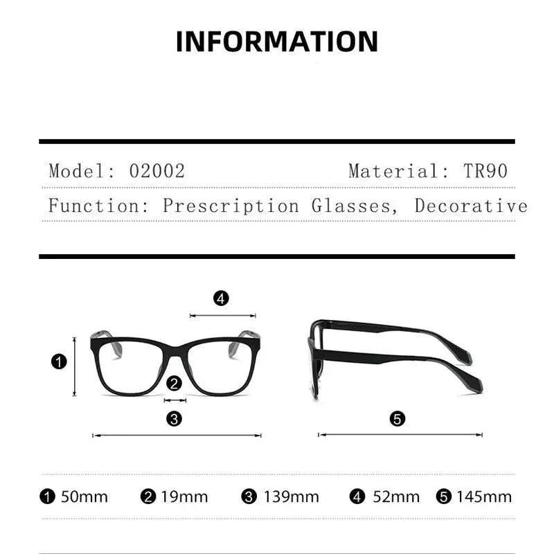 Men's Square Full Rim Titanium Sports Glasses 02002 — view 5 | Rx Spectacle