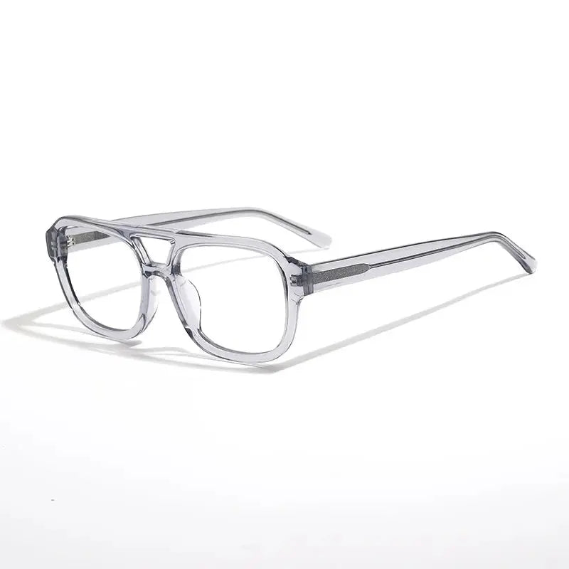 Unisex Square Full Rim Acetate Double Bridge Prescription Glasses 908 — view 5 | Rx Spectacle