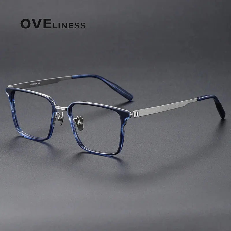 Unisex Square Full Rim Titanium Prescription Glasses 380986 — view 4 | Rx Spectacle