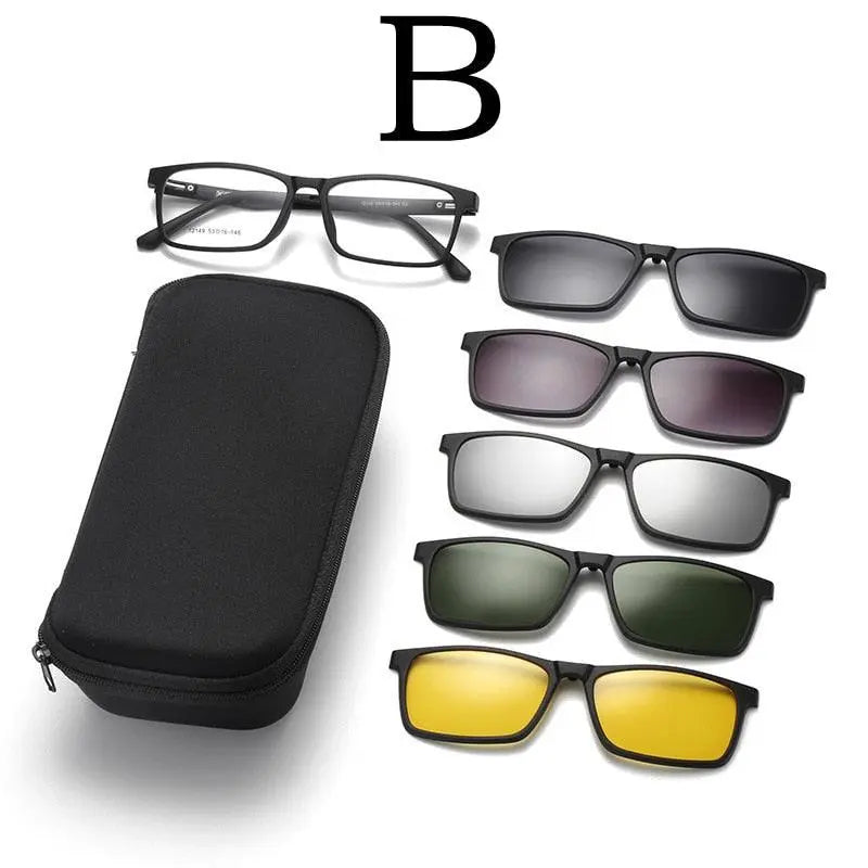 Unisex Square Full Rim TR90 Clip-On Prescription Glasses 12149 — view 2 | Rx Spectacle