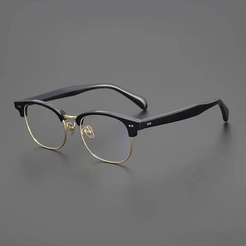 Unisex Square Full Rim Titanium Oversized Prescription Glasses 91109 — view 3 | Rx Spectacle
