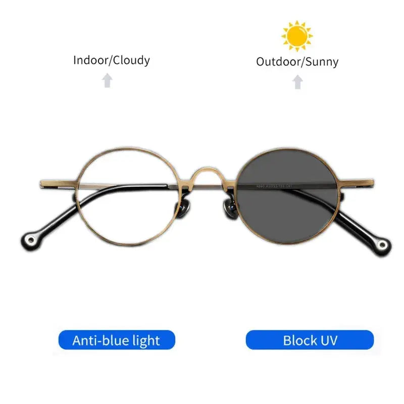 Unisex Round Full Rim Titanium Reading Glasses K080 — view 3 | Rx Spectacle