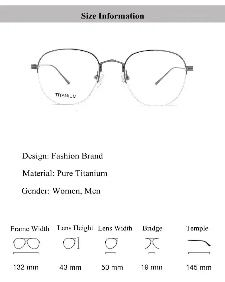 Women's Oval Semi-Rimless Titanium Prescription Glasses 310164 — view 3 | Rx Spectacle