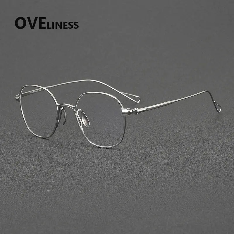 Unisex Polygon Full Rim Titanium Prescription Glasses 61156 — view 3 | Rx Spectacle