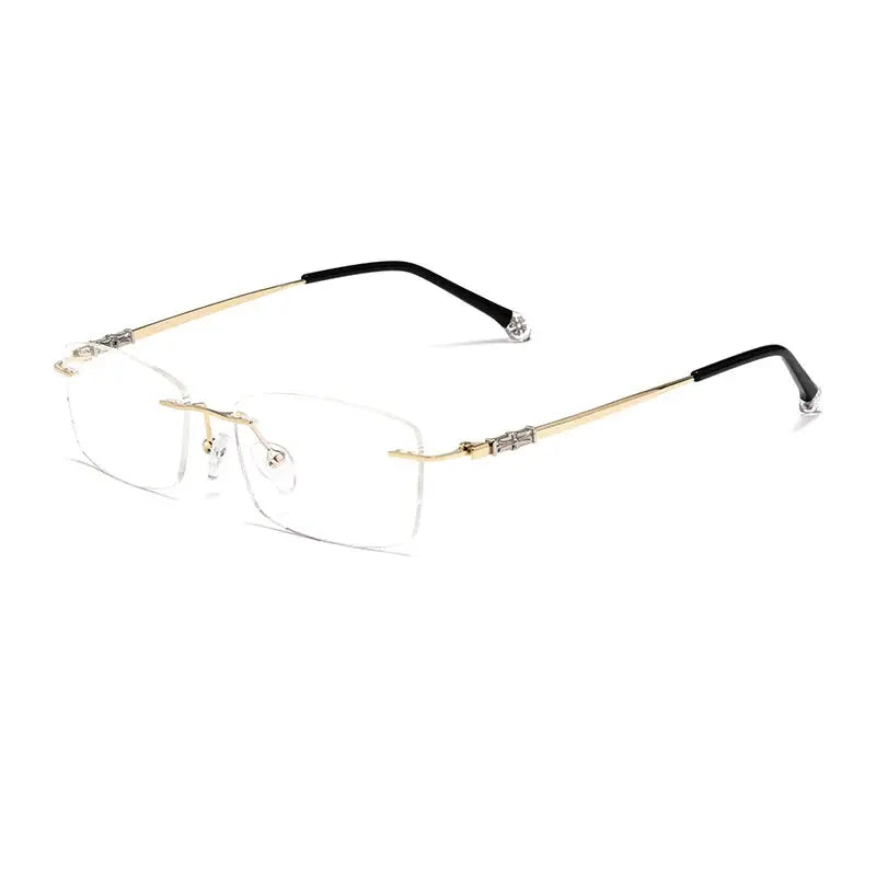Women's Oval Rimless Alloy Prescription Glasses 98607 — view 5 | Rx Spectacle