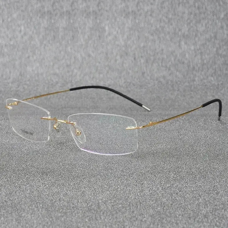 Women's Square Rimless Titanium Prescription Glasses 96210 — view 6 | Rx Spectacle