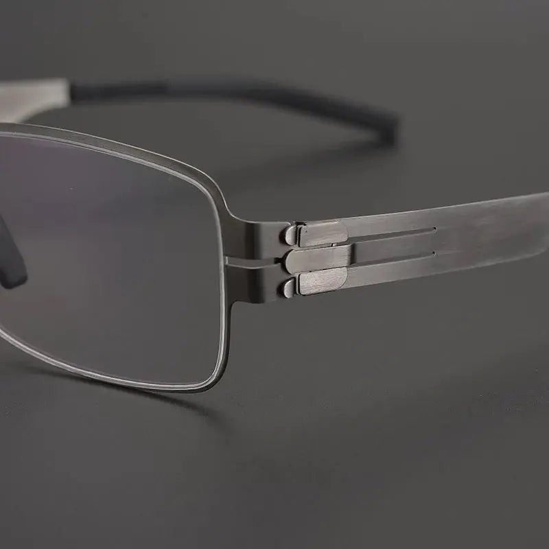 Unisex Square Full Rim Stainless Steel Screwless Prescription Glasses 4294 — view 3 | Rx Spectacle