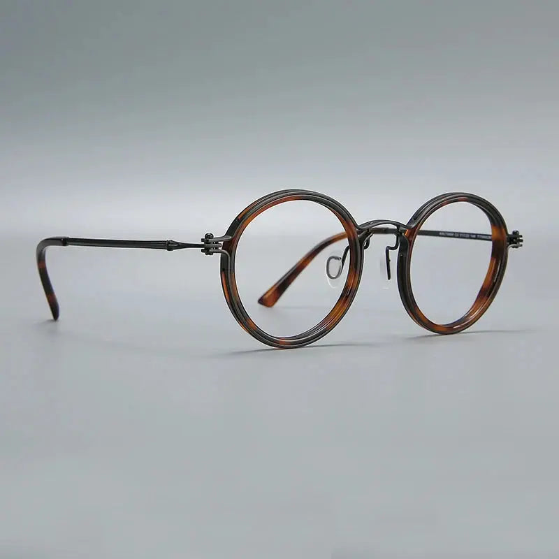 Unisex Round Full Rim Titanium Oversized Prescription Glasses 635860 — view 5 | Rx Spectacle