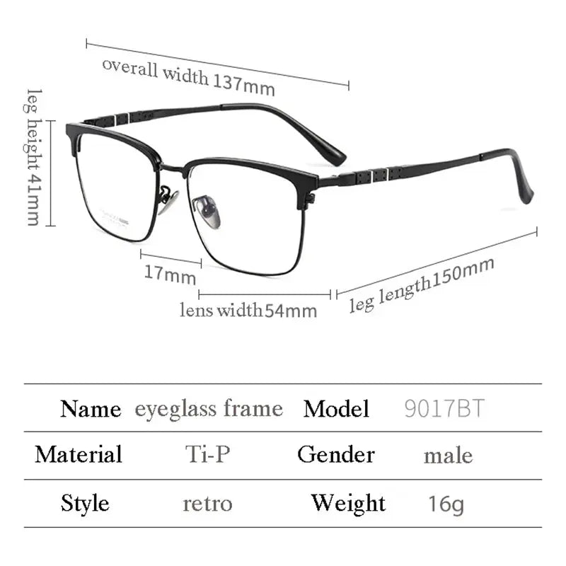 Women's Square Full Rim Titanium Prescription Glasses 90179 — view 2 | Rx Spectacle