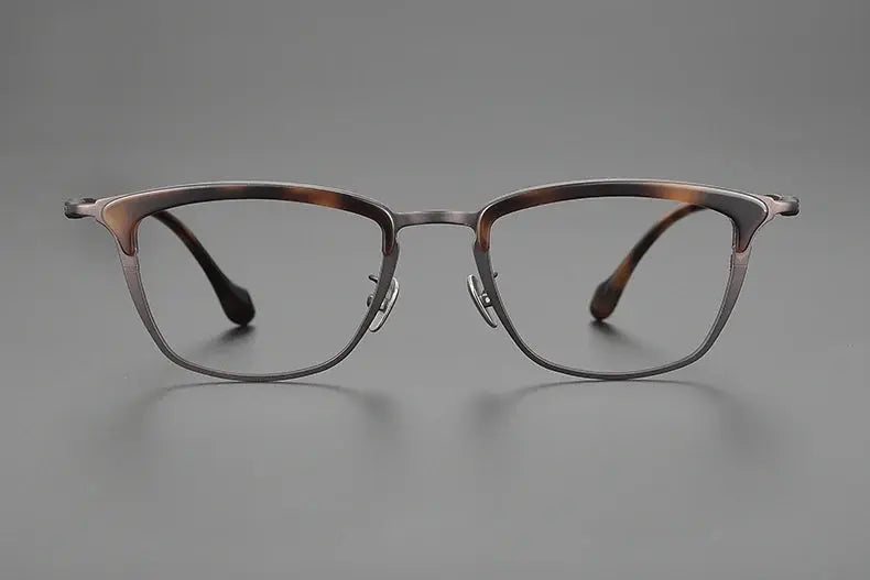 Unisex Square Full Rim Titanium Oversized Prescription Glasses 6069 — view 3 | Rx Spectacle