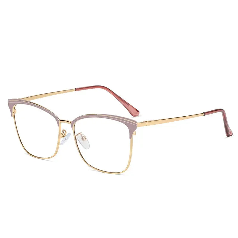 Women's Cat Eye Full Rim Alloy Prescription Glasses 95801 — view 4 | Rx Spectacle