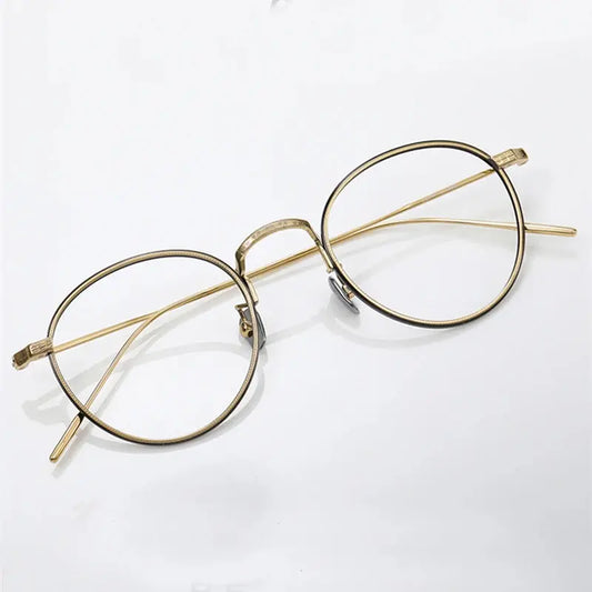 Women's Oval Full Rim Titanium Prescription Glasses 40717 — view 1 | Rx Spectacle