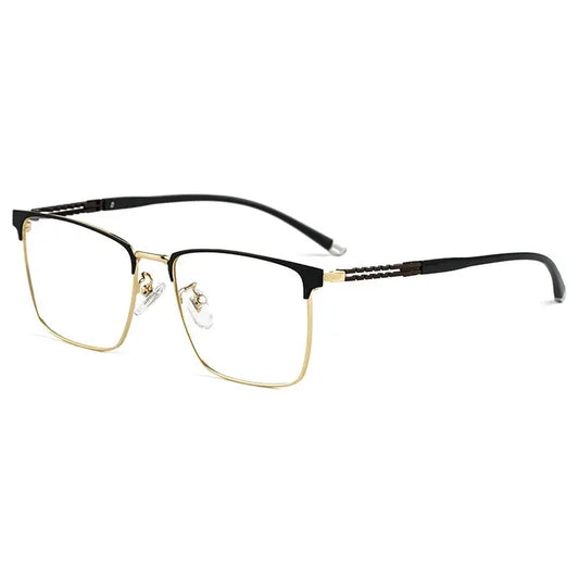 Men's Square Full Rim Titanium Prescription Glasses 86114 — view 1 | Rx Spectacle