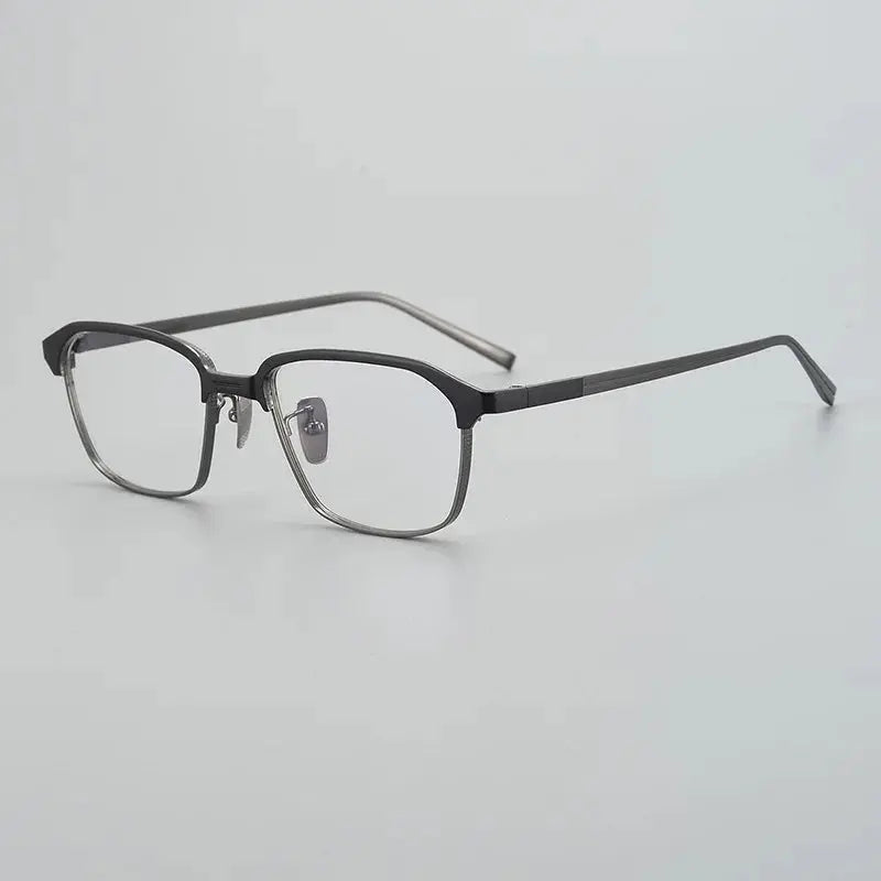 Unisex Square Full Rim Titanium Oversized Prescription Glasses 392024 — view 3 | Rx Spectacle