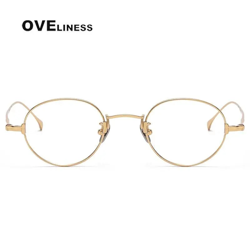Unisex Round Full Rim Titanium Prescription Glasses Kmn53 — view 8 | Rx Spectacle