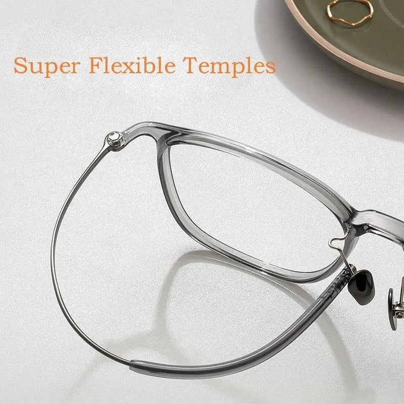 Unisex Square Full Rim Titanium Prescription Glasses L9107 — view 8 | Rx Spectacle