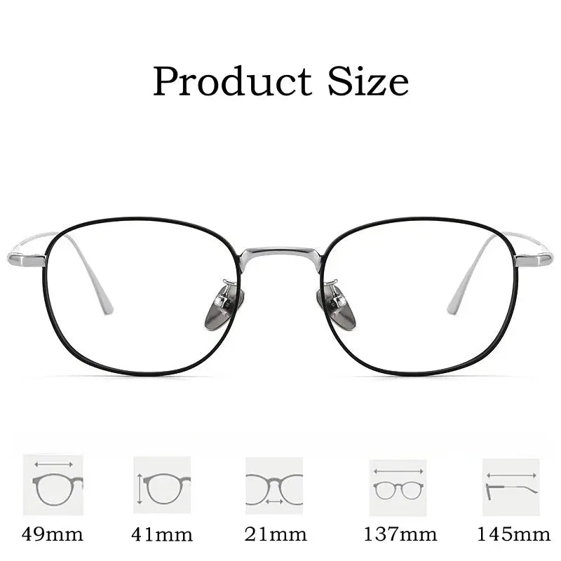 Unisex Round Full Rim Titanium Prescription Glasses Y4921 — view 4 | Rx Spectacle