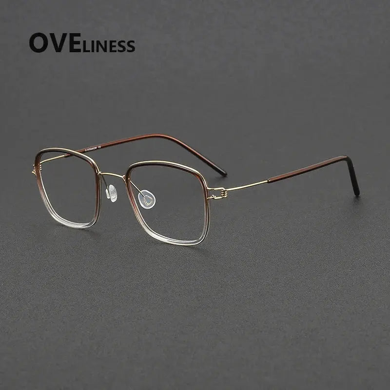 Women's Square Full Rim Titanium Prescription Glasses 381045 — view 5 | Rx Spectacle