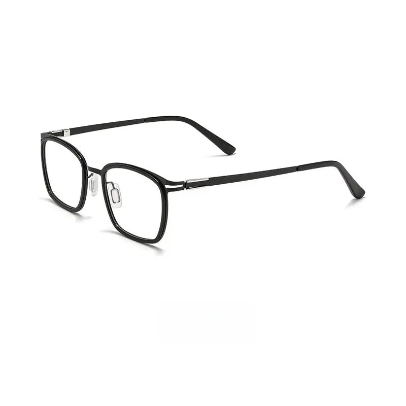Unisex Square Full Rim Titanium Prescription Glasses Y7910 — view 8 | Rx Spectacle