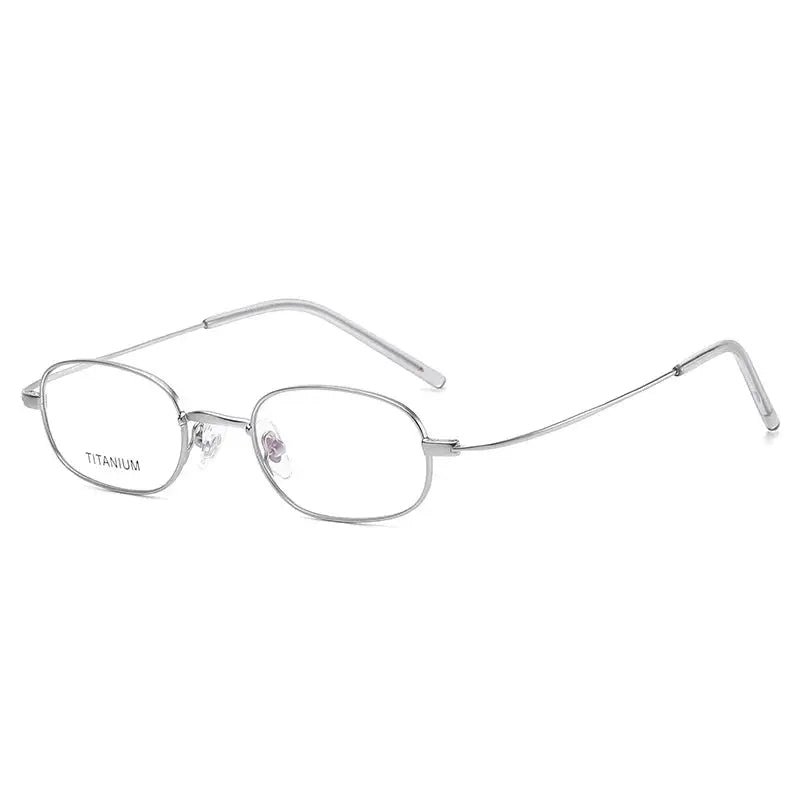 Unisex Oval Full Rim Titanium Prescription Glasses 11026 — view 7 | Rx Spectacle