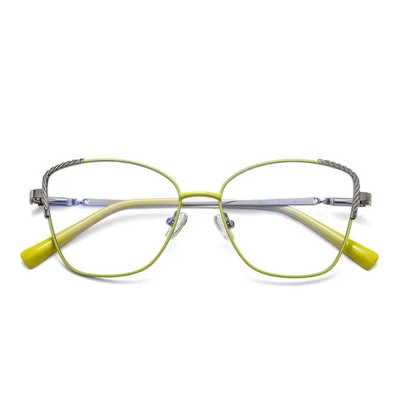 Women's Cat Eye Full Rim Alloy Prescription Glasses 3014 — view 5 | Rx Spectacle