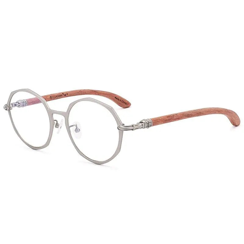 Unisex Polygon Full Rim Titanium Prescription Glasses — view 7 | Rx Spectacle