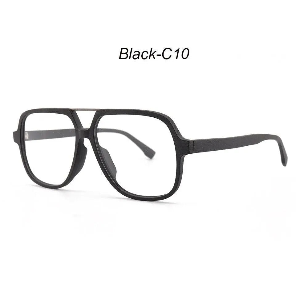 Men's Square Full Rim Alloy Double Bridge Oversized Prescription Glasses — view 3 | Rx Spectacle