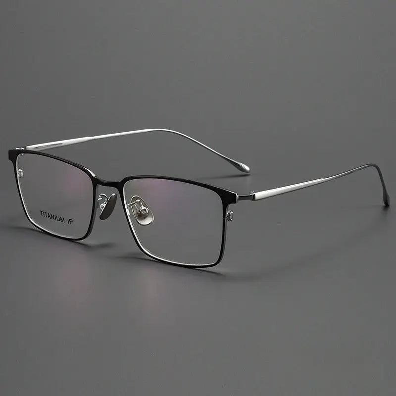 Men's Square Full Rim Titanium Prescription Glasses Y0955 — view 7 | Rx Spectacle