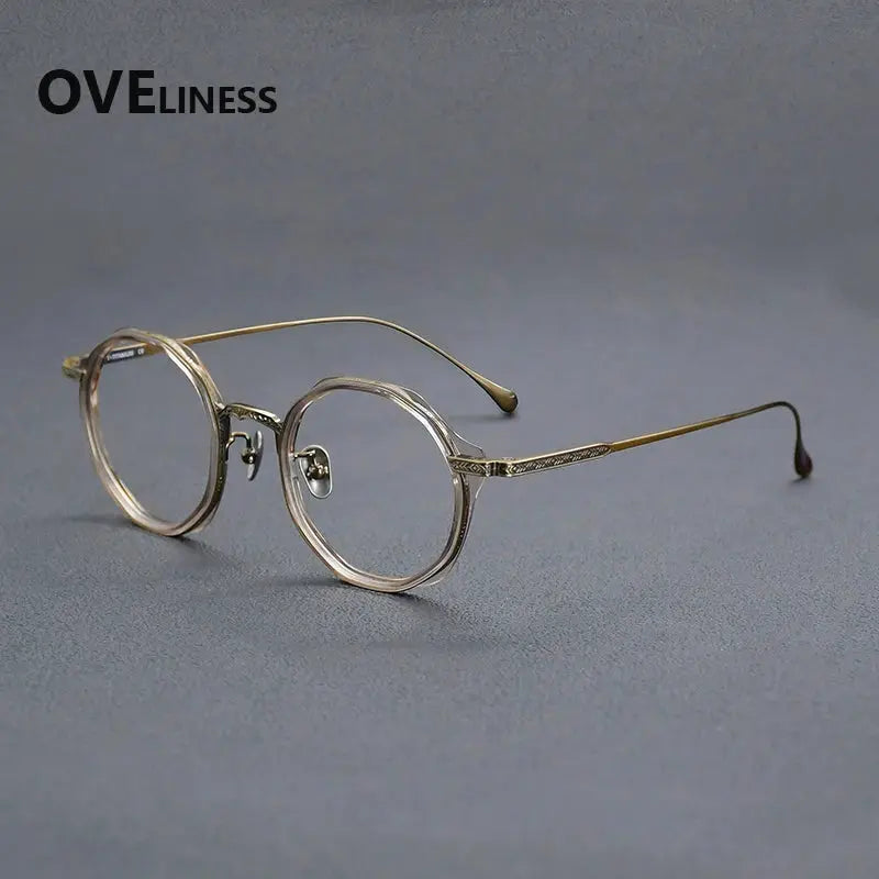 Women's Round Full Rim Titanium Prescription Glasses 922403 — view 6 | Rx Spectacle
