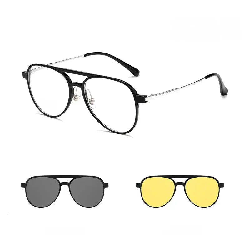 Women's Round Full Rim Titanium Clip-On Prescription Glasses 930077 — view 5 | Rx Spectacle