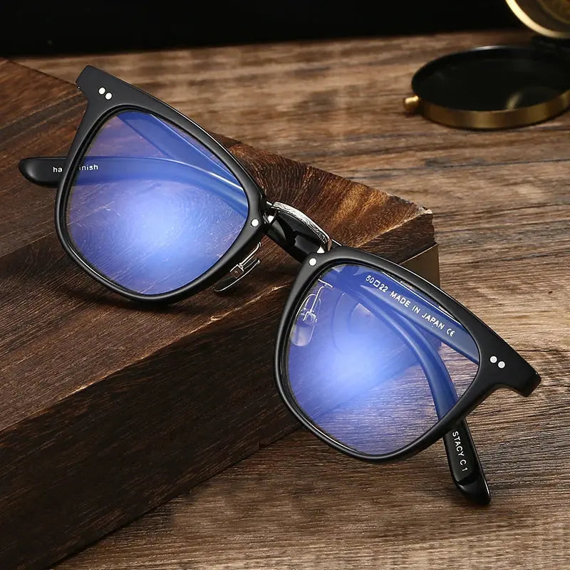 Unisex Square Full Rim Titanium Prescription Glasses 412250 — view 3 | Rx Spectacle