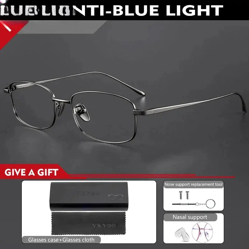 Unisex Square Full Rim Titanium Reading Glasses 8027 — view 7 | Rx Spectacle