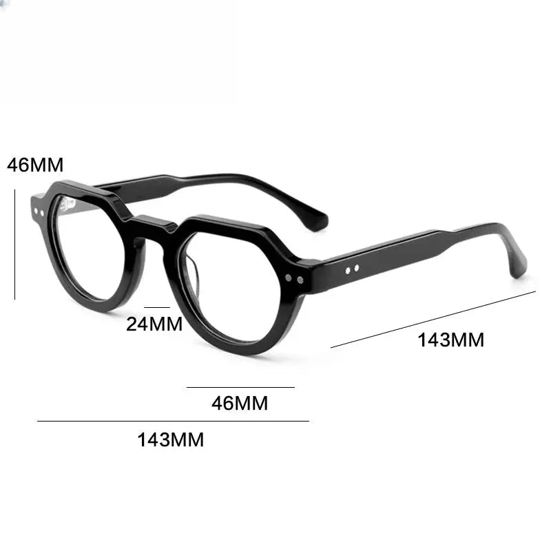 Unisex Round Full Rim Acetate Flat Top Prescription Glasses G66311 — view 2 | Rx Spectacle