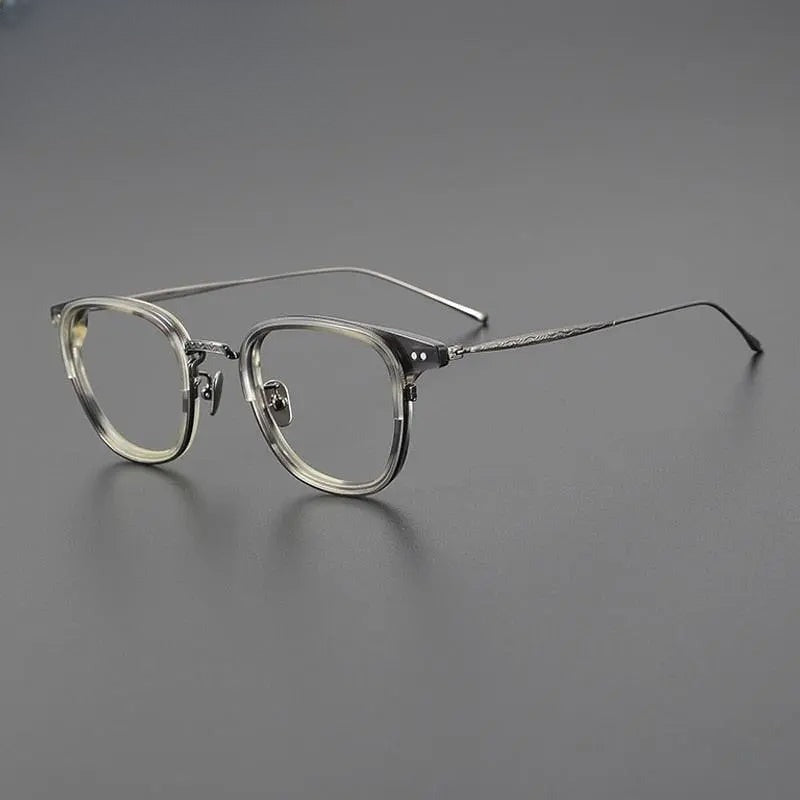 Unisex Square Full Rim Titanium Prescription Glasses Gxyj1076 — view 1 | Rx Spectacle