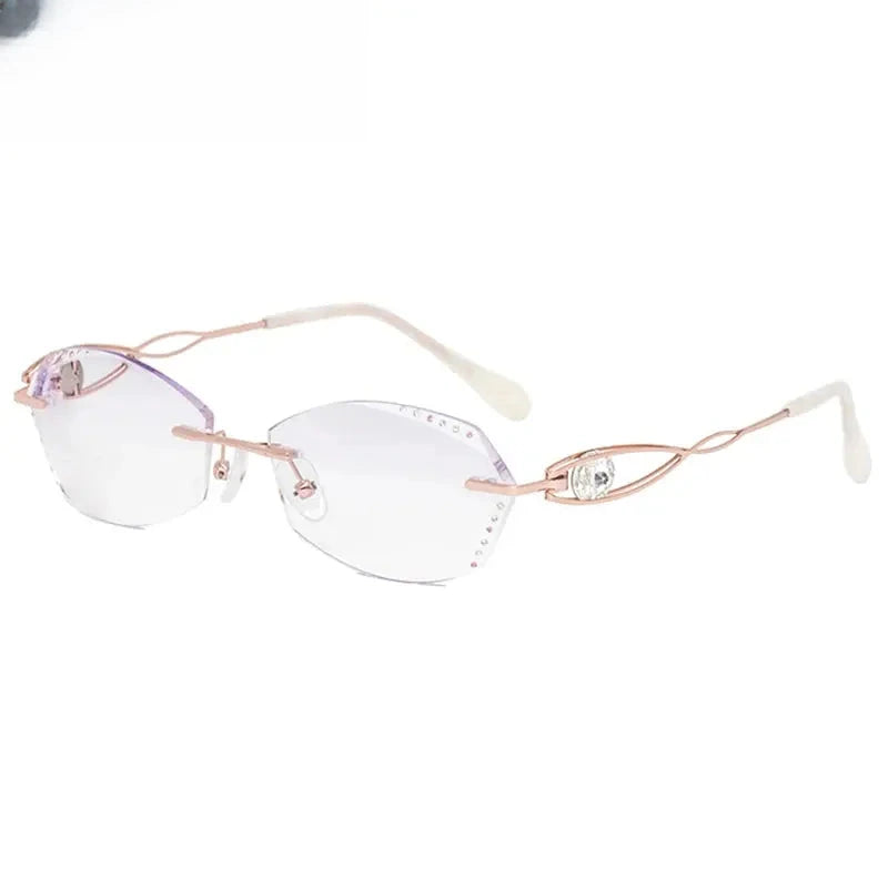 Women's Square Rimless Titanium Prescription Glasses 988022 — view 3 | Rx Spectacle