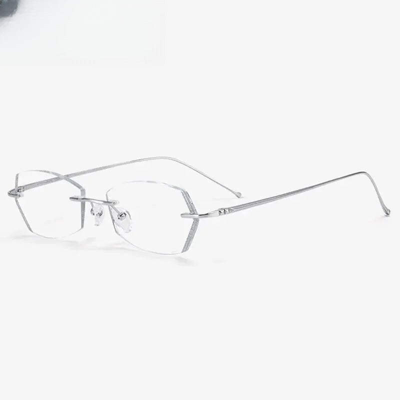 Unisex Rimless Titanium Prescription Glasses 3306 — view 8 | Rx Spectacle