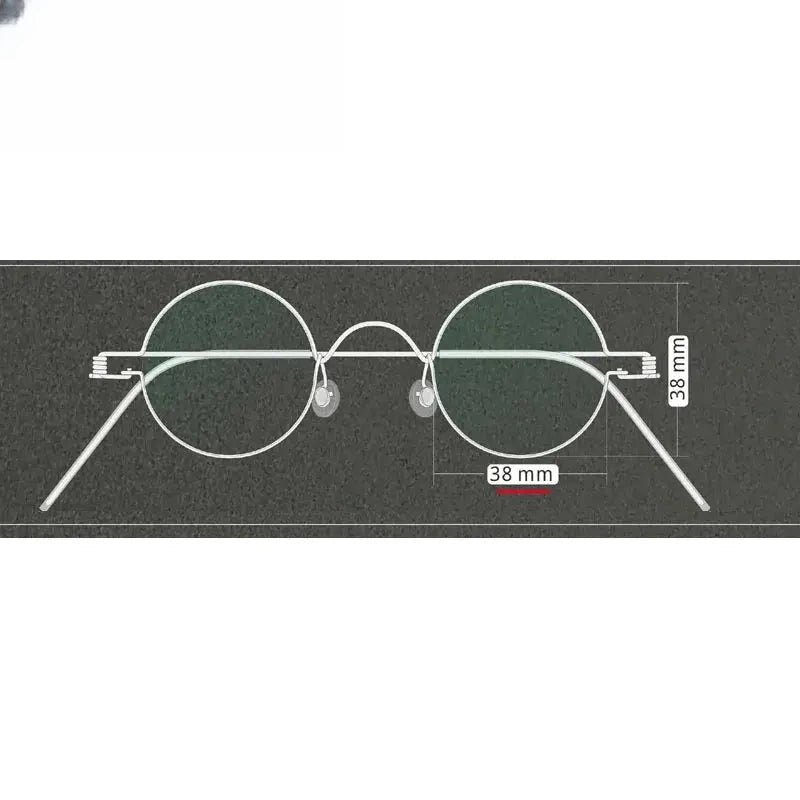Unisex Round Full Rim Stainless Steel Screwless Prescription Glasses 15045 — view 11 | Rx Spectacle