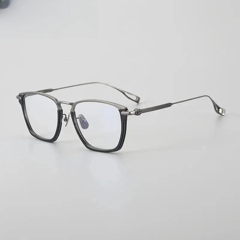 Unisex Square Full Rim Titanium Prescription Glasses 24015 — view 6 | Rx Spectacle