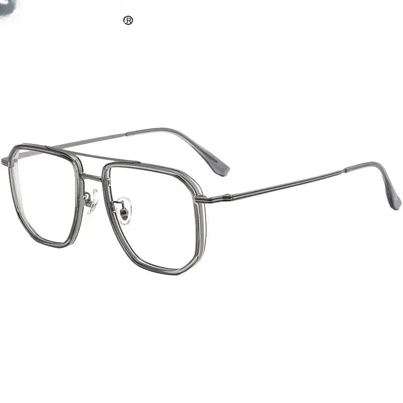 Men's Square Full Rim Titanium Double Bridge Oversized Reading Glasses 2216 — view 1 | Rx Spectacle