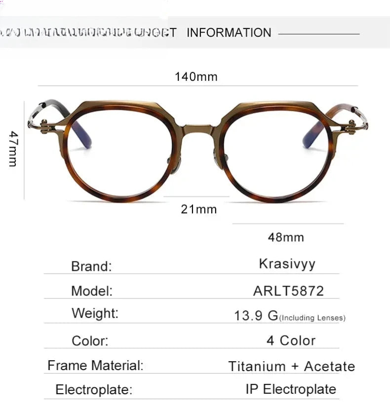Unisex Oval Full Rim Titanium Flat Top Prescription Glasses 315872 — view 2 | Rx Spectacle