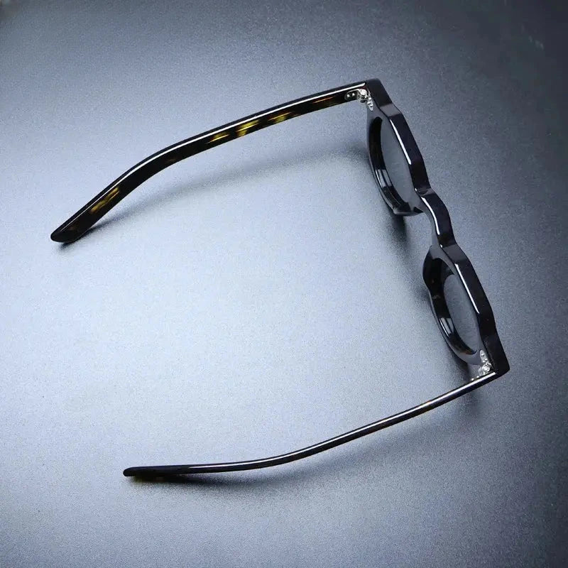 Unisex Round Full Rim Acetate Flat Top Prescription Glasses M002 — view 4 | Rx Spectacle