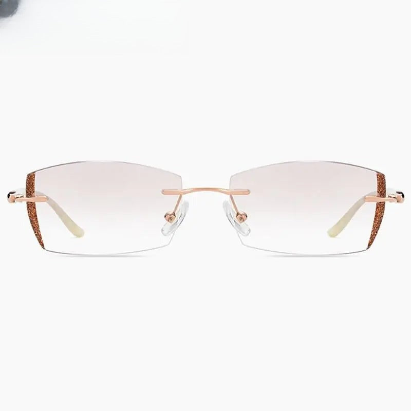 Women's Square Rimless Titanium Prescription Glasses 52025 — view 5 | Rx Spectacle