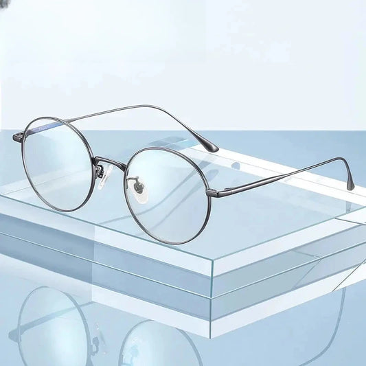 Women's Round Full Rim Titanium Prescription Glasses 913677 — view 1 | Rx Spectacle