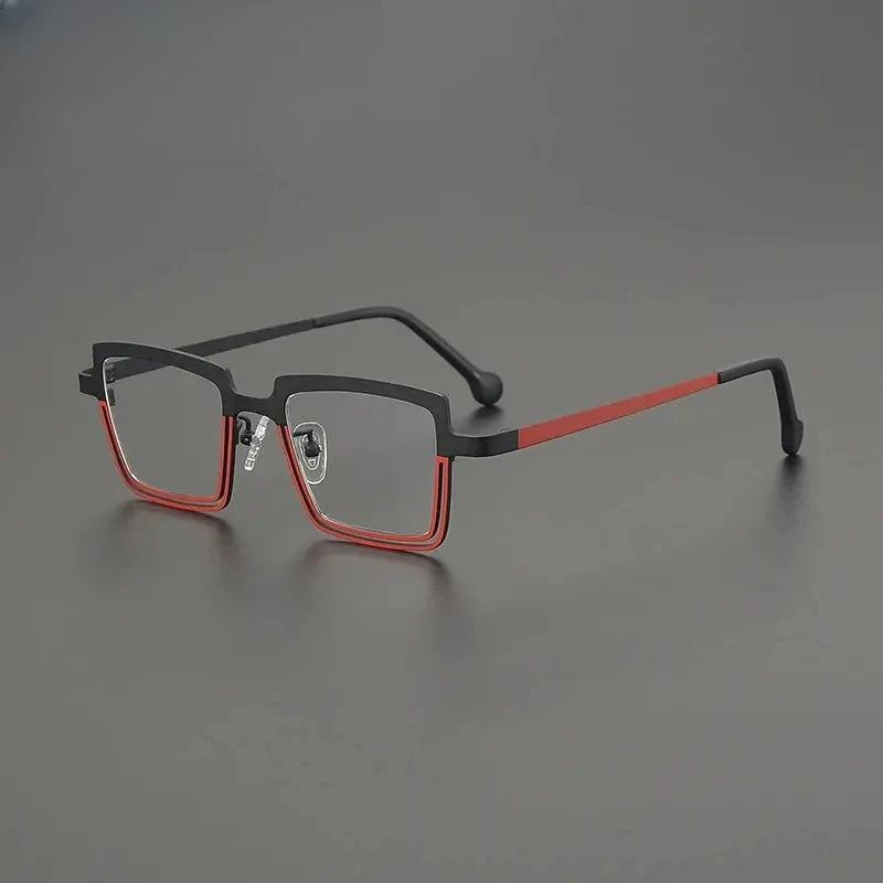 Women's Square Full Rim Titanium Flat Top Prescription Glasses G85889 — view 9 | Rx Spectacle