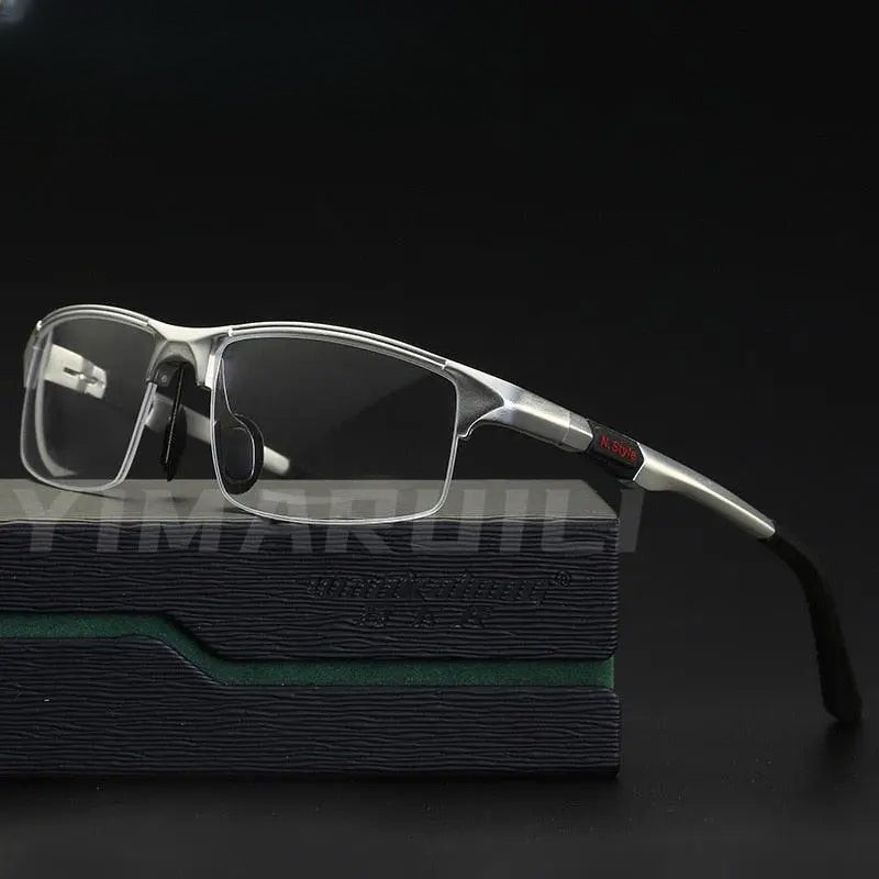 Men's Square Semi-Rimless Aluminum Sports Glasses Y3121 — view 1 | Rx Spectacle