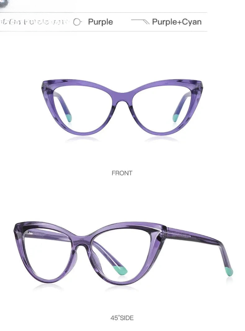 Women's Cat Eye Full Rim Reading Glasses Pfd2152 — view 21 | Rx Spectacle