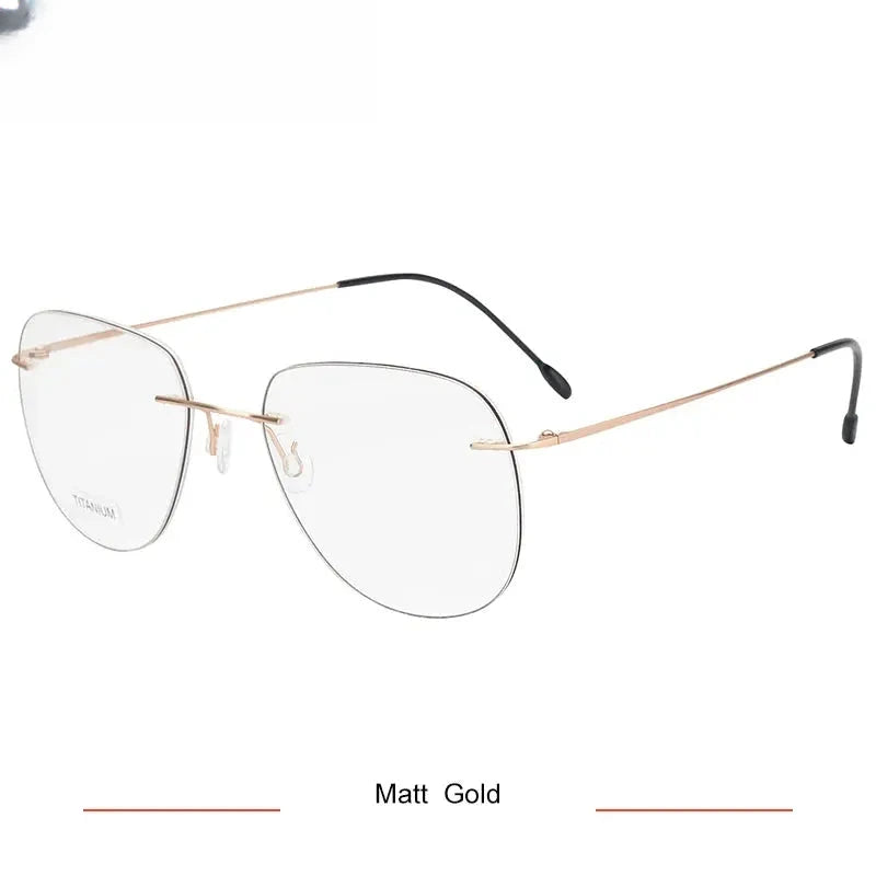 Unisex Oval Rimless Titanium Prescription Glasses Kr05 — view 13 | Rx Spectacle