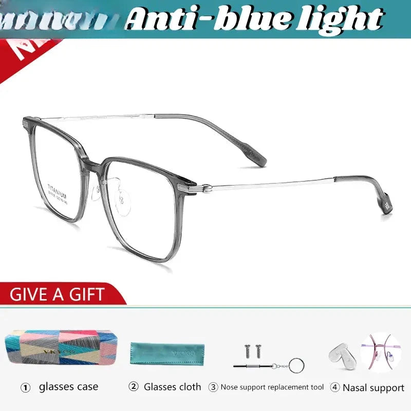 Unisex Square Full Rim Titanium Reading Glasses 623006 — view 5 | Rx Spectacle